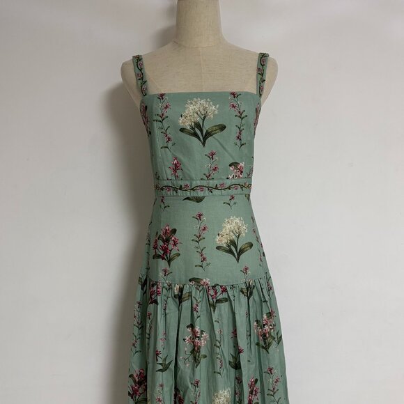 Agua by Agua Bendita Lima green linen extra long dress - Picture 6 of 15